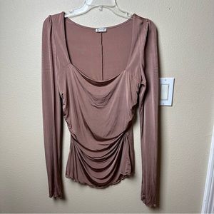 Free People Dusty Rose Draped Blouse